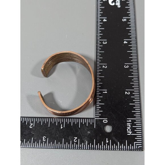 Vintage Copper Multi Bar Cuff Bracelet 6 inches - Picture 10 of 10